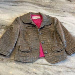 Trina Turk metallic cropped blazer. Size 4.